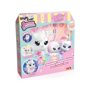 Zestaw kreatywny dekorożce rodzinka jednorożców kawaii style