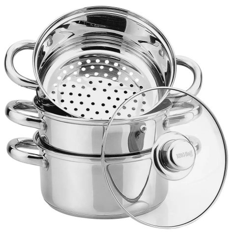 Garnek do gotowania na parze, stal zestaw 4 elementy śr.18cm 2,5l kinghoff