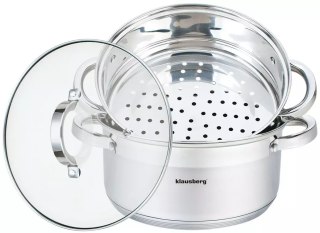 Garnek na parę stal, zestaw 3 elementy śr.22cm klausberg