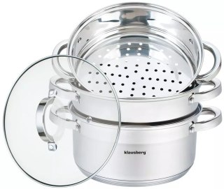 Garnek na parę stal, zestaw 4 elementy śr.22cm klausberg