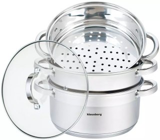 Garnek na parę stal, zestaw 4 elementy śr.24cm klausberg