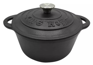Garnek z pokrywą, żeliwo śr.24cm 4l czarny kinghoff