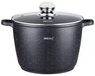 Garnek z powłoka marmurkową, śr.24cm 6,2l czarny kinghoff