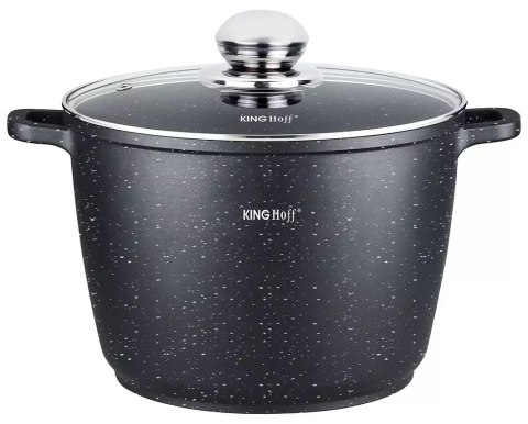 Garnek z powłoka marmurkową, śr.24cm 6,2l czarny kinghoff
