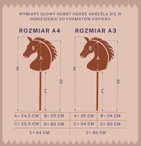 Koń na kiju hobby horse hoppihorse a3 beżowy, maść bułana