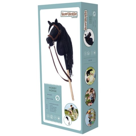 Koń na kiju hobby horse hoppihorse a4 czarny, maść kara