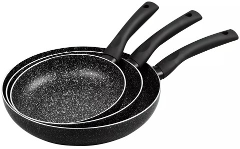 Patelni aluminium, zestaw 3 elementy, czarny marmurek śr.20/24/28cm,kinghoff
