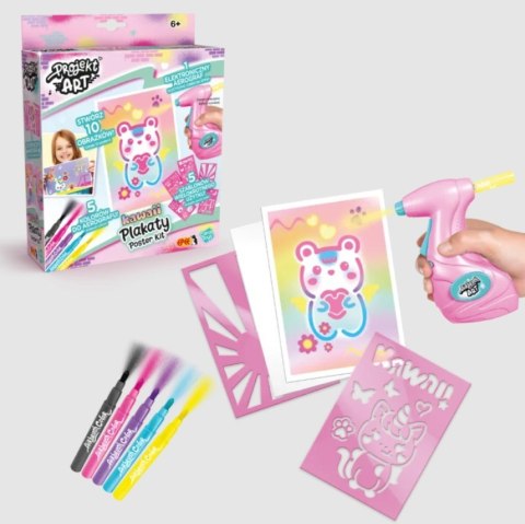 Projekt art - plakaty kawaii - kreatywny zestaw z elektronicznym aerografem