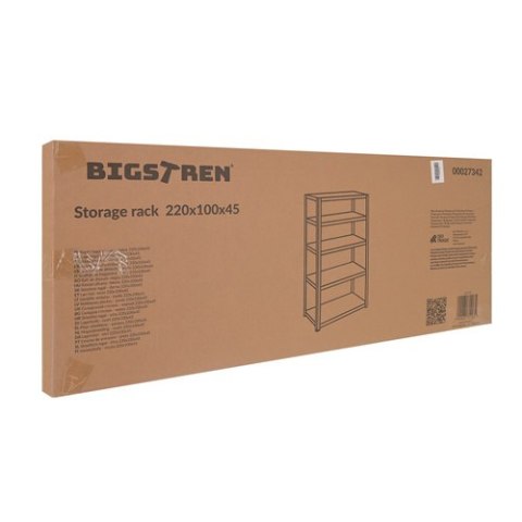 Regał magazynowy - czarny 222x100x45 Bigstren
