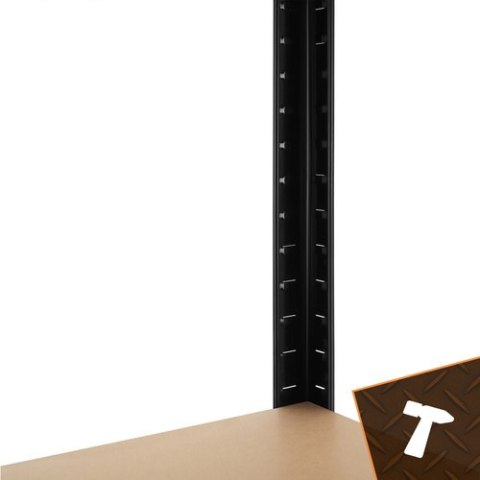 Regał magazynowy - czarny 222x100x45 Bigstren