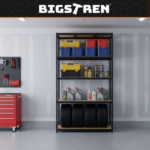 Regał magazynowy - czarny 222x100x45 Bigstren