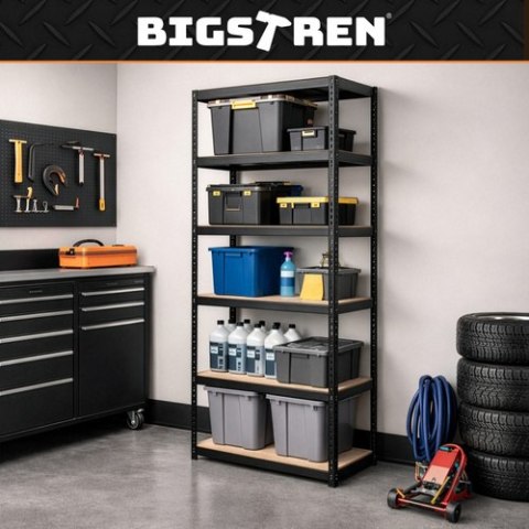 Regał magazynowy - czarny 222x100x45 Bigstren