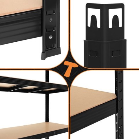 Regał magazynowy - czarny 222x100x45 Bigstren