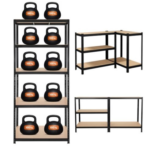 Regał magazynowy - czarny 222x100x45 Bigstren
