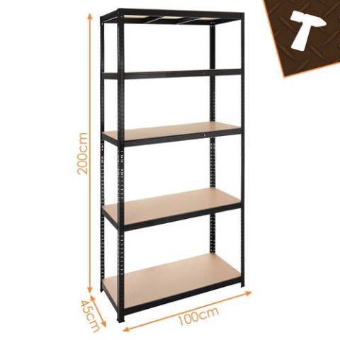 Regał magazynowy - czarny 222x100x45 Bigstren