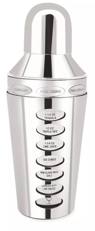 Shaker z recepturami drinków, stal 0,6l kinghoff