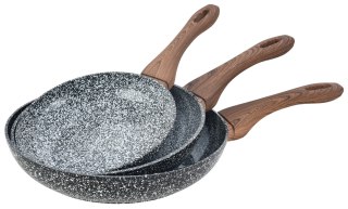 Zestaw 3 patelni, aluminium szary marmurek śr.20/24/28cm, kinghoff z