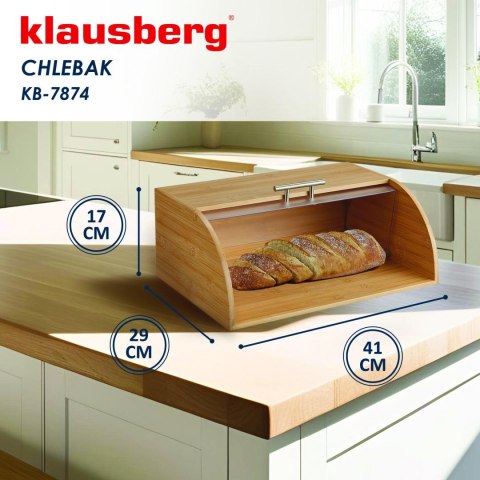 Chlebak bambusowy z akrylową pokrywą, klausberg, kb-7874