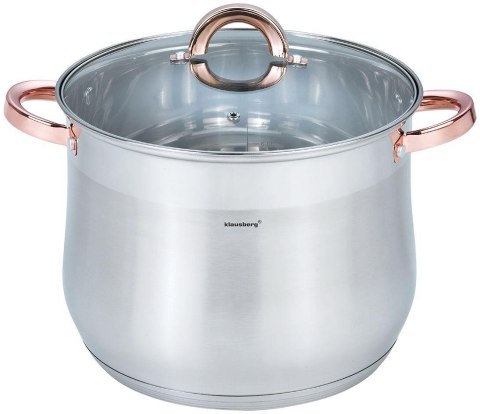 Garnek stalowy z pokrywą, 10.7l, śr.2cm, klausberg, kb-7794