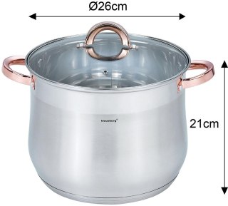Garnek stalowy z pokrywą, 10.7l, śr.2cm, klausberg, kb-7794