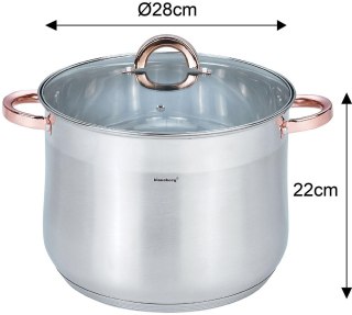 Garnek stalowy z pokrywą, 13l, śr.28cm, klausberg, kb-7795