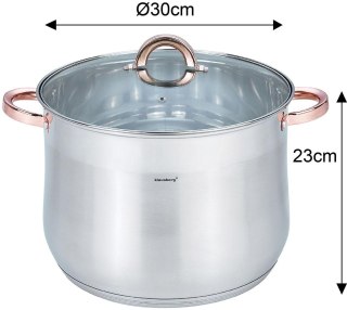 Garnek stalowy z pokrywą, 16l, śr.30cm, klausberg, kb-7796