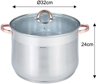 Garnek stalowy z pokrywą, 18.7l, śr.32cm, klausberg, kb-7797