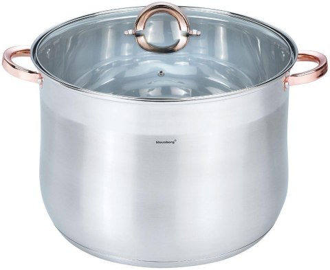 Garnek stalowy z pokrywą, 22.4l, śr.34cm, klausberg, kb-7798