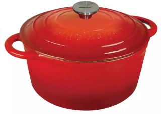 Garnek z pokrywą, żeliwo śr.21cm 2,4l czerwony kinghoff