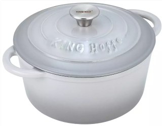 Garnek z pokrywą żeliwo śr.24cm 4l szary kinghoff