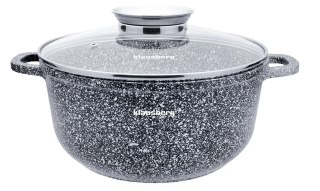 Garnek z pokrywką, aluminium powłoka szary marmurek śr.24cm 4,5l klausberg