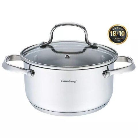 Garnek z pokrywką stal, śr.18cm 2,5l klausberg