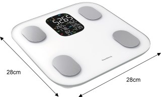 Waga łazienkowa, elektroniczna, z analizatorem składu ciała, biała, klausberg, kb-7855