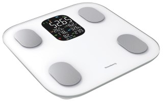 Waga łazienkowa, elektroniczna, z analizatorem składu ciała, biała, klausberg, kb-7855