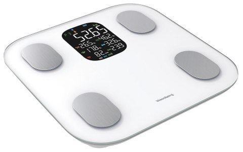 Waga łazienkowa, elektroniczna, z analizatorem składu ciała, biała, klausberg, kb-7855