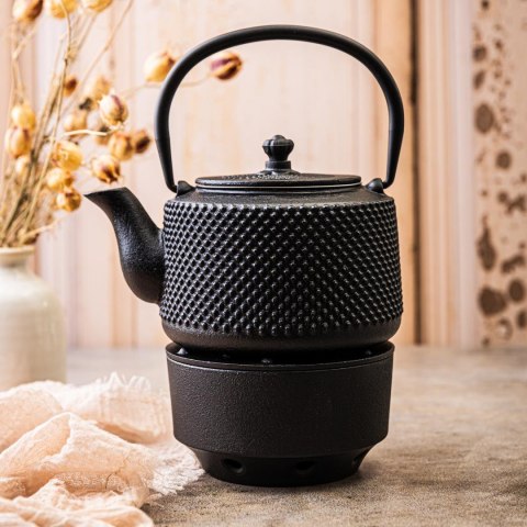 Żeliwny dzbanek do herbaty z filtrem i podgrzewaczem, 0,8l, kinghoff