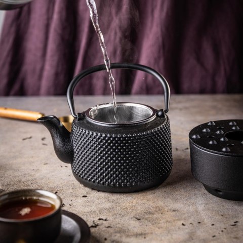 Żeliwny dzbanek do herbaty z filtrem i podgrzewaczem, 0,8l, kinghoff