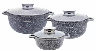 Zestaw garnków z marmurową powłoką 6 elementów śr.20/24/28 cm klausberg