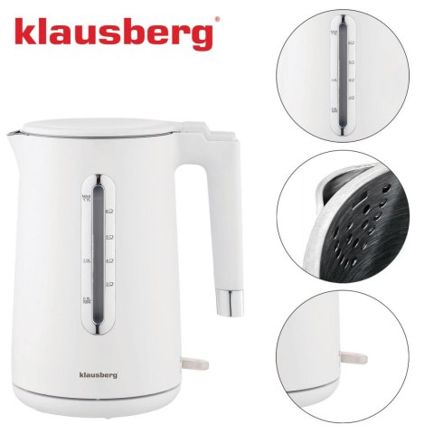 Czajnik elektryczny, biały, 1,7l, klausberg, kb-7890