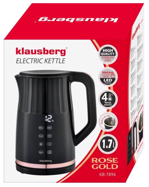Czajnik elektryczny, z panel led, 1,7l, klausberg, kb-7896