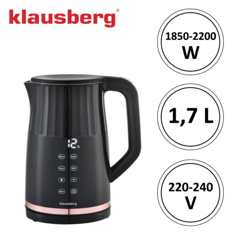 Czajnik elektryczny, z panel led, 1,7l, klausberg, kb-7896