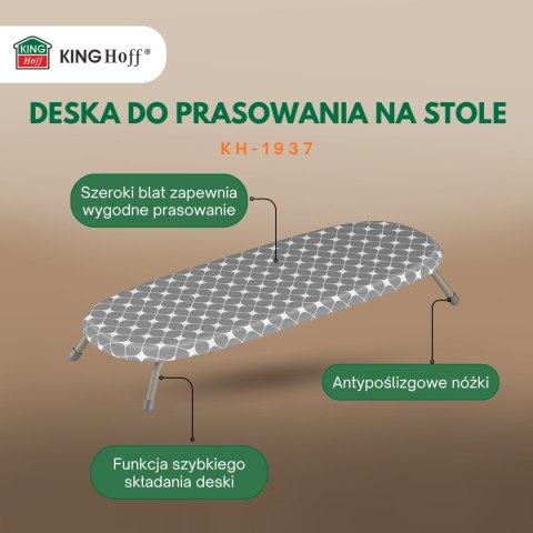 Deska do prasowania stołowa, składana, filc 5 mm, kinghoff, kh-1937
