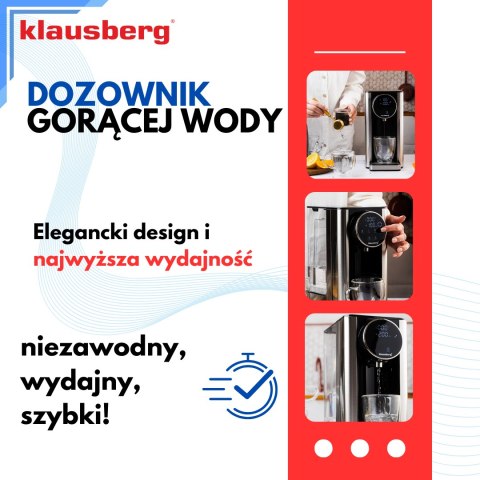 Dozownik gorącej wody, dyspenser, dotykowy panel led, regulacja temperatury i objętości, 2,7l, klausberg, kb-7880