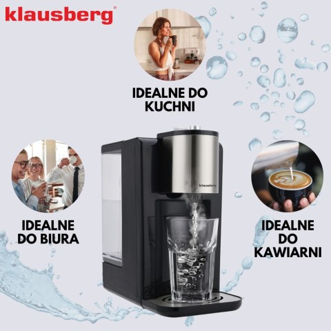 Dozownik gorącej wody, dyspenser, regulacja temperatury 45-100°c, czarno-srebrny, 2,2l, klausberg, kb-7878