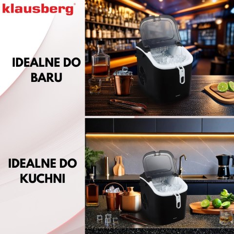 Kostkarka do lodu automatyczna, 100w, panel led, zbiornik 1,2l, klausberg, kb-7882