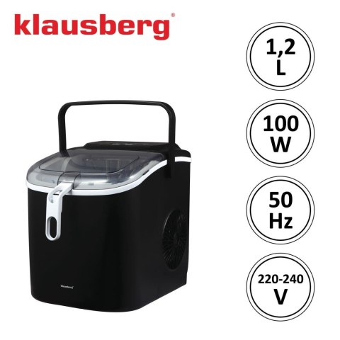 Kostkarka do lodu automatyczna, 100w, panel led, zbiornik 1,2l, klausberg, kb-7882
