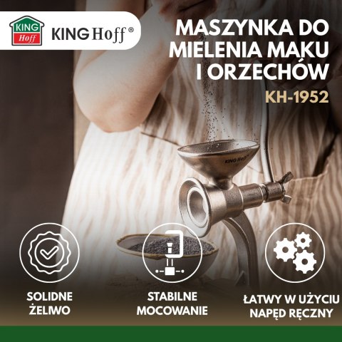 Maszynka do mielenia, ręczna, stal nierdzewna 304, kinghoff, kh-1952