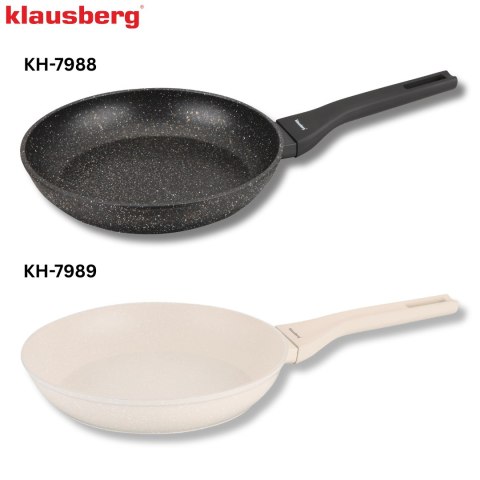 Patelnia marmurowa 24 cm kremowa, nieprzywierająca, klausberg kb-7989