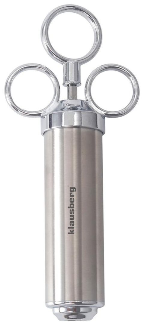Strzykawka do marynowania mięsa, zestaw z 3 igłami i akcesoriami, stal nierdzewna, 60 ml, klausberg, kb-7842