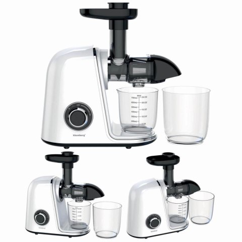 Wyciskarka wolnoobrotowa do owoców i warzyw, pozioma, biała, 150w, klausberg kb-7869